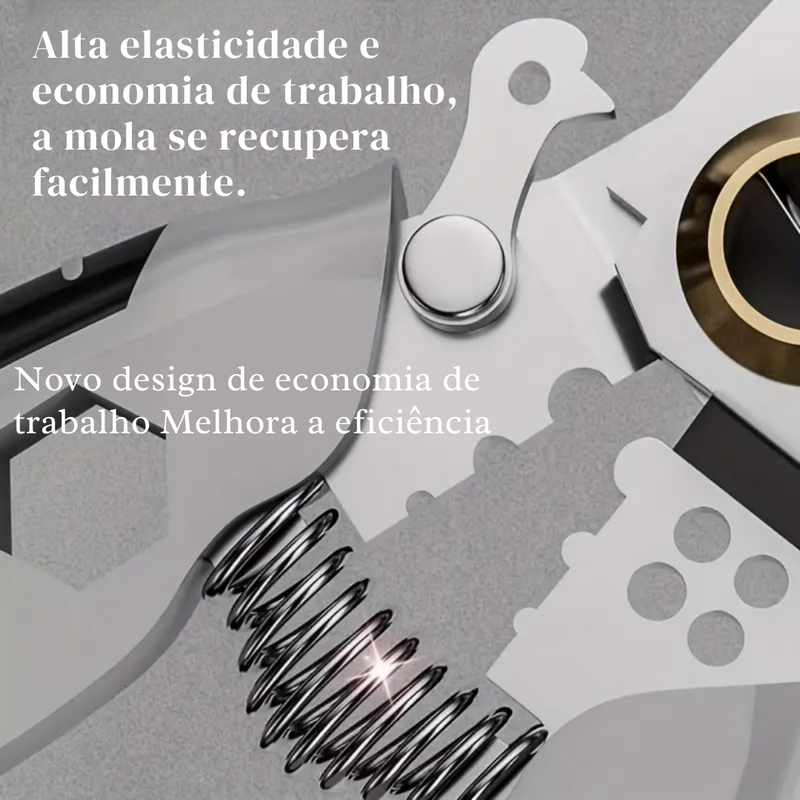 Alicate Descascador, grimpagem e corte de fios 7x1 Premium MultiTool® + Brinde 1 par de Luvas Isolantes Nitrilo Pro-Tech®