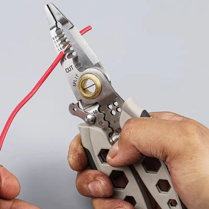 Alicate Descascador, grimpagem e corte de fios 7x1 Premium MultiTool® + Brinde 1 par de Luvas Isolantes Nitrilo Pro-Tech®