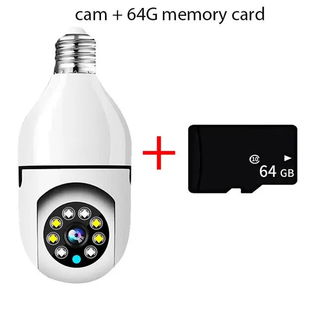 camera ip inteligente 360° lampada panoramica