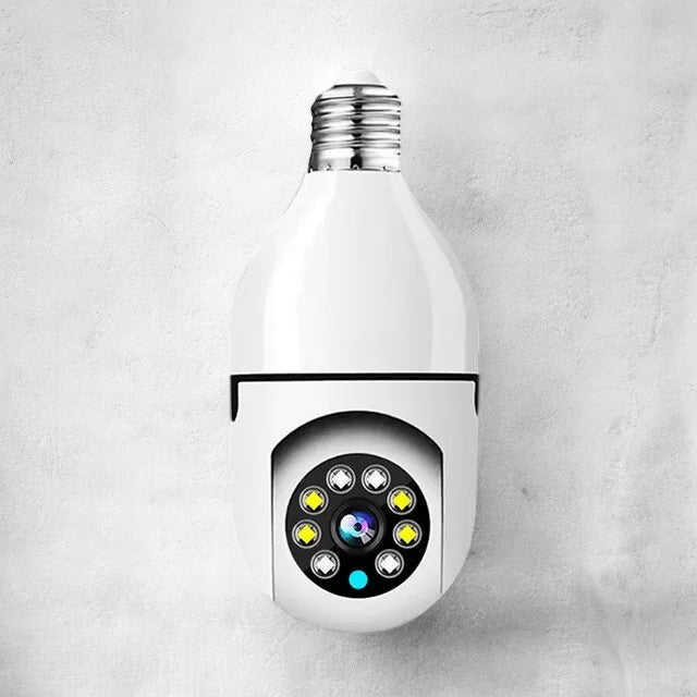 camera ip inteligente 360° lampada panoramica