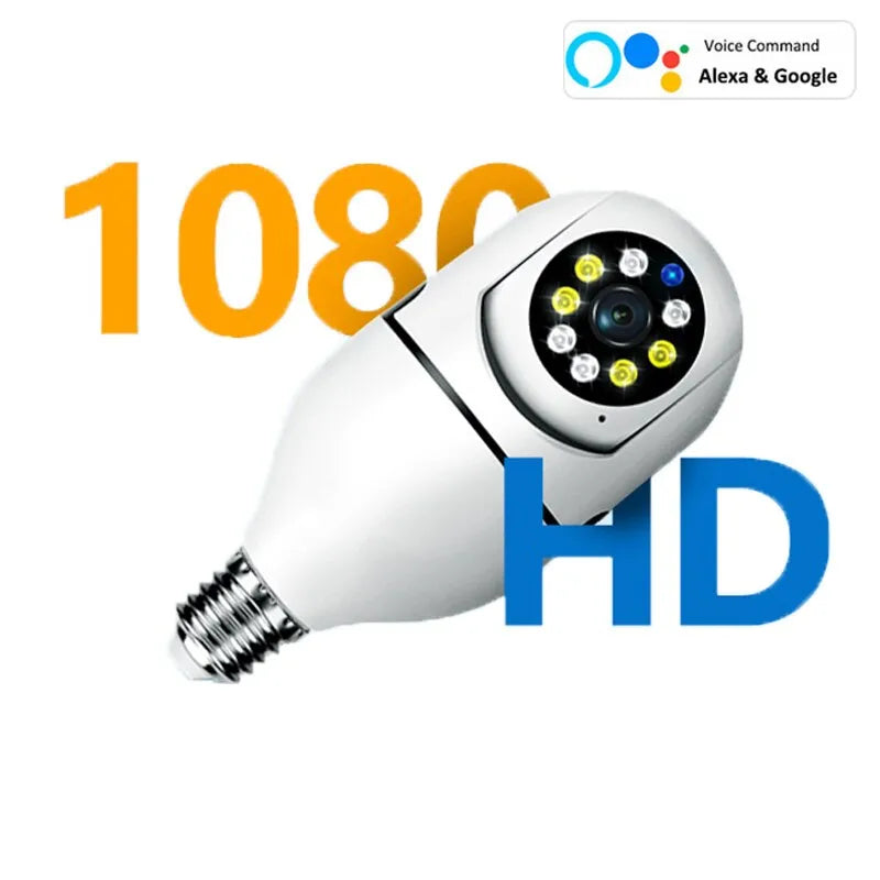 camera ip inteligente 360° lampada panoramica