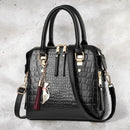 Bolsa Couro Gold Design Crocodilo